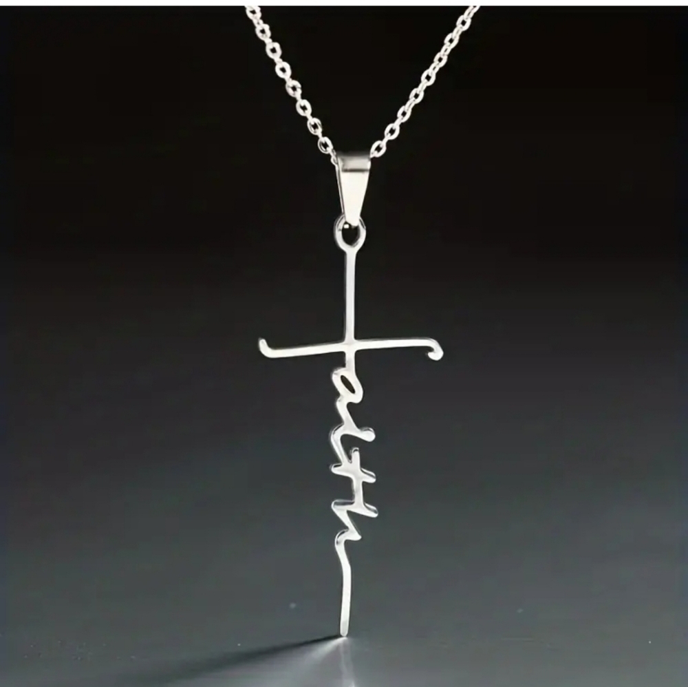 Silver FAITH Necklace